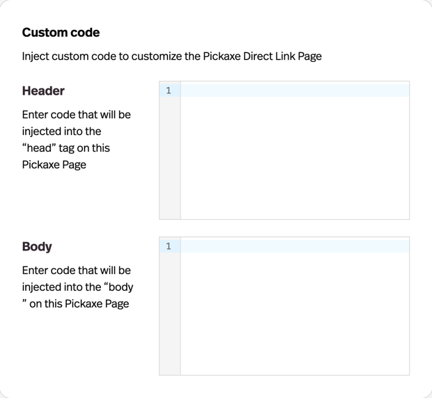 Drop in your own code