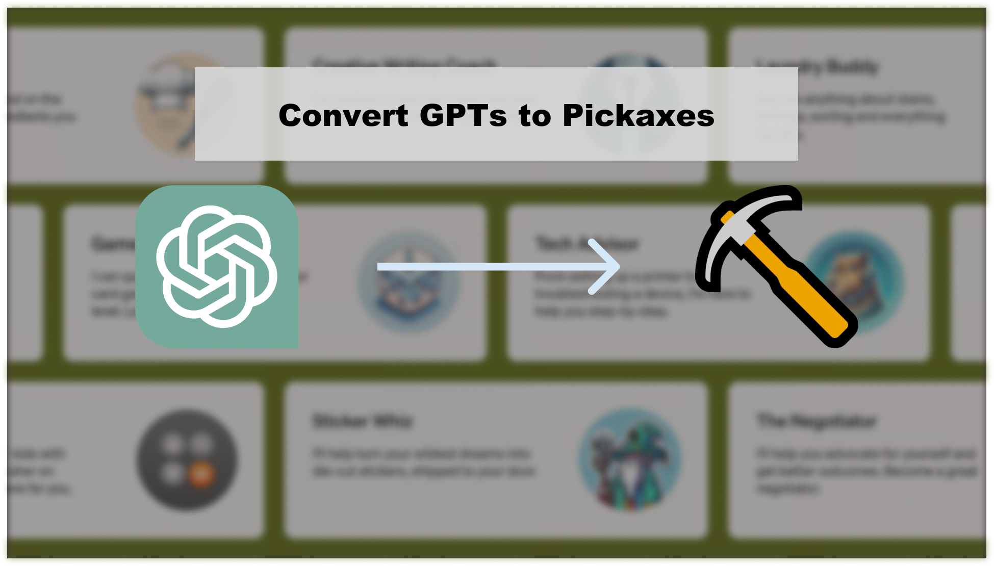 How to convert a GPT into a Pickaxe