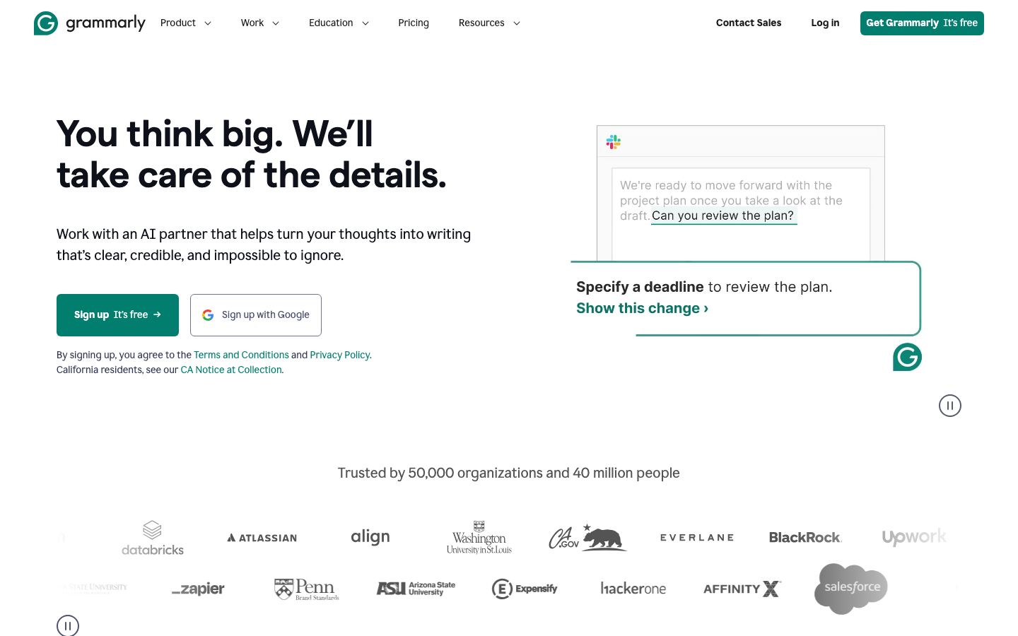 Screenshot of Grammarly extension showing writing suggestions and GrammarlyGO