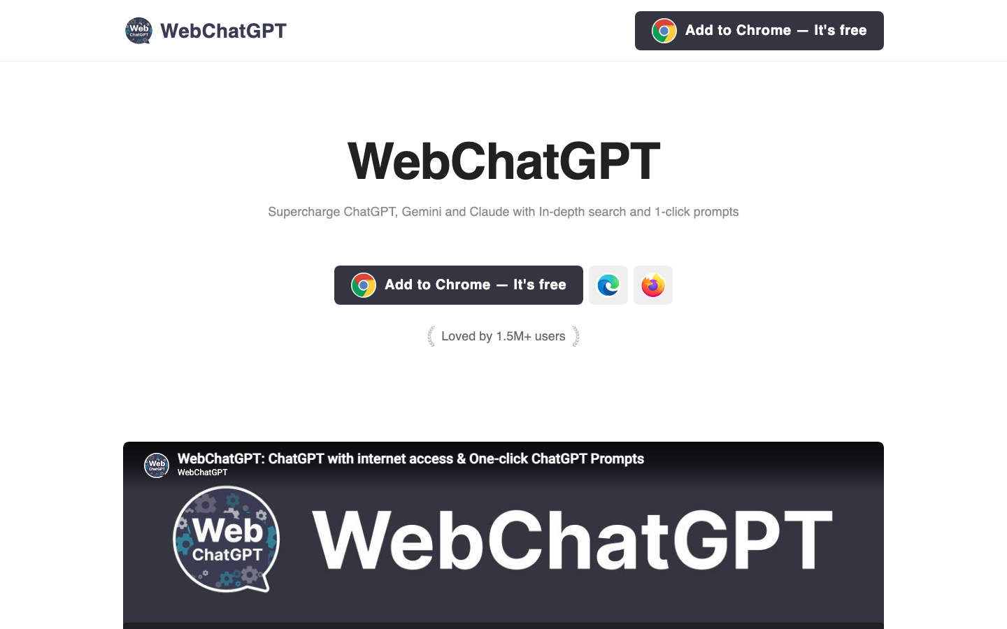 Screenshot of WebChatGPT extension showing web search results integrated with ChatGPT
