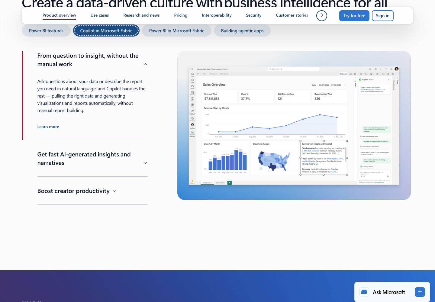 Microsoft official Power BI product preview