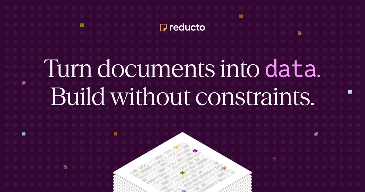 Reducto product preview for AI document extraction tools