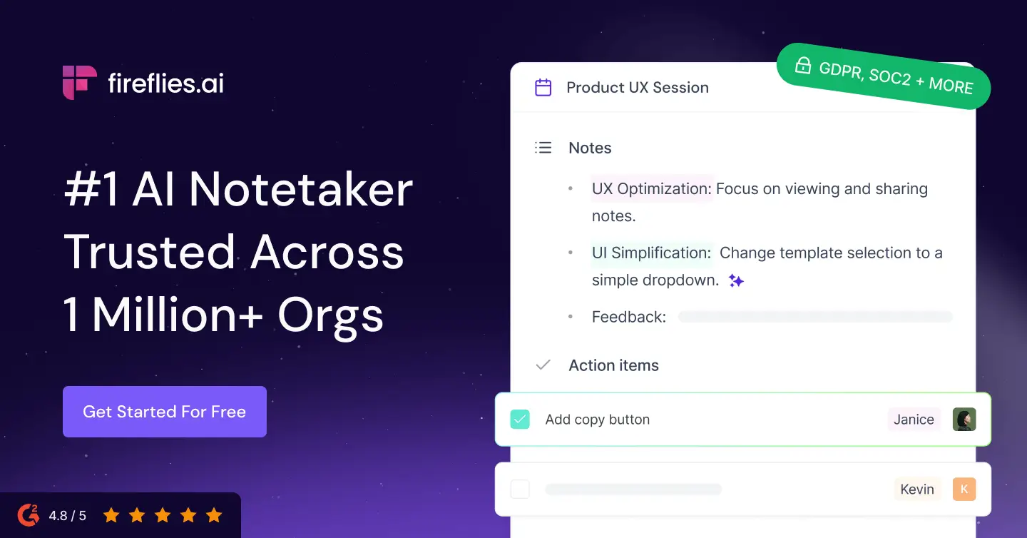 Fireflies.ai AI meeting assistant homepage showing conversation intelligence features