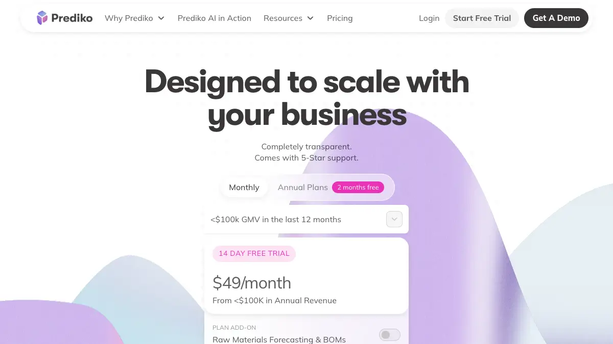 Prediko AI inventory forecasting dashboard for Shopify sellers