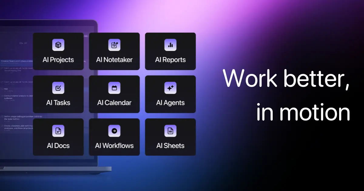 Motion AI scheduling and task planning tool for freelancers managing multiple clients