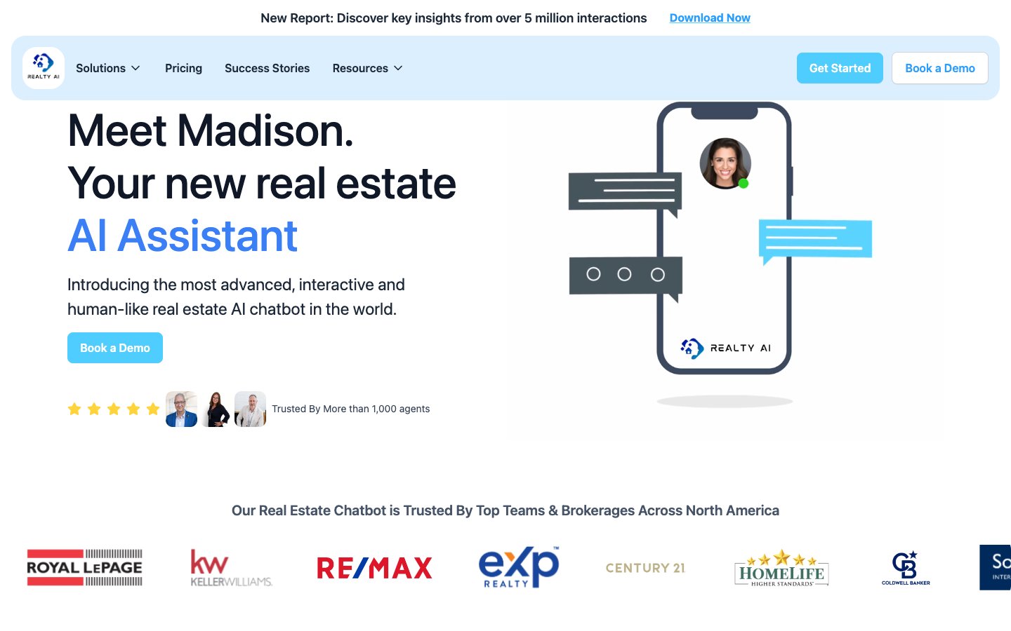 Realty AI chatbot platform for real estate agents and brokerages