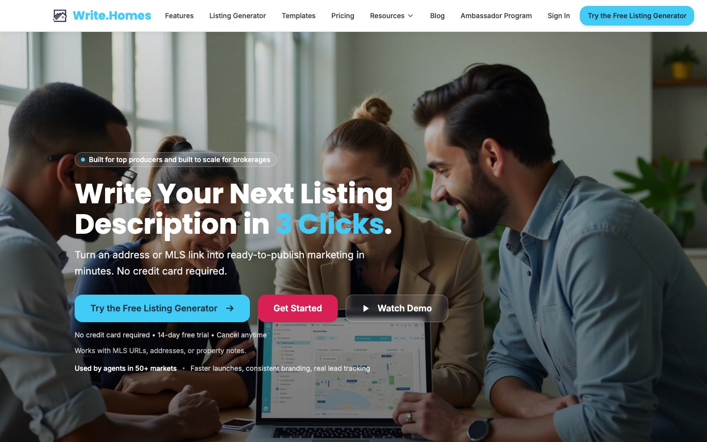 Write.Homes AI listing description generator for real estate