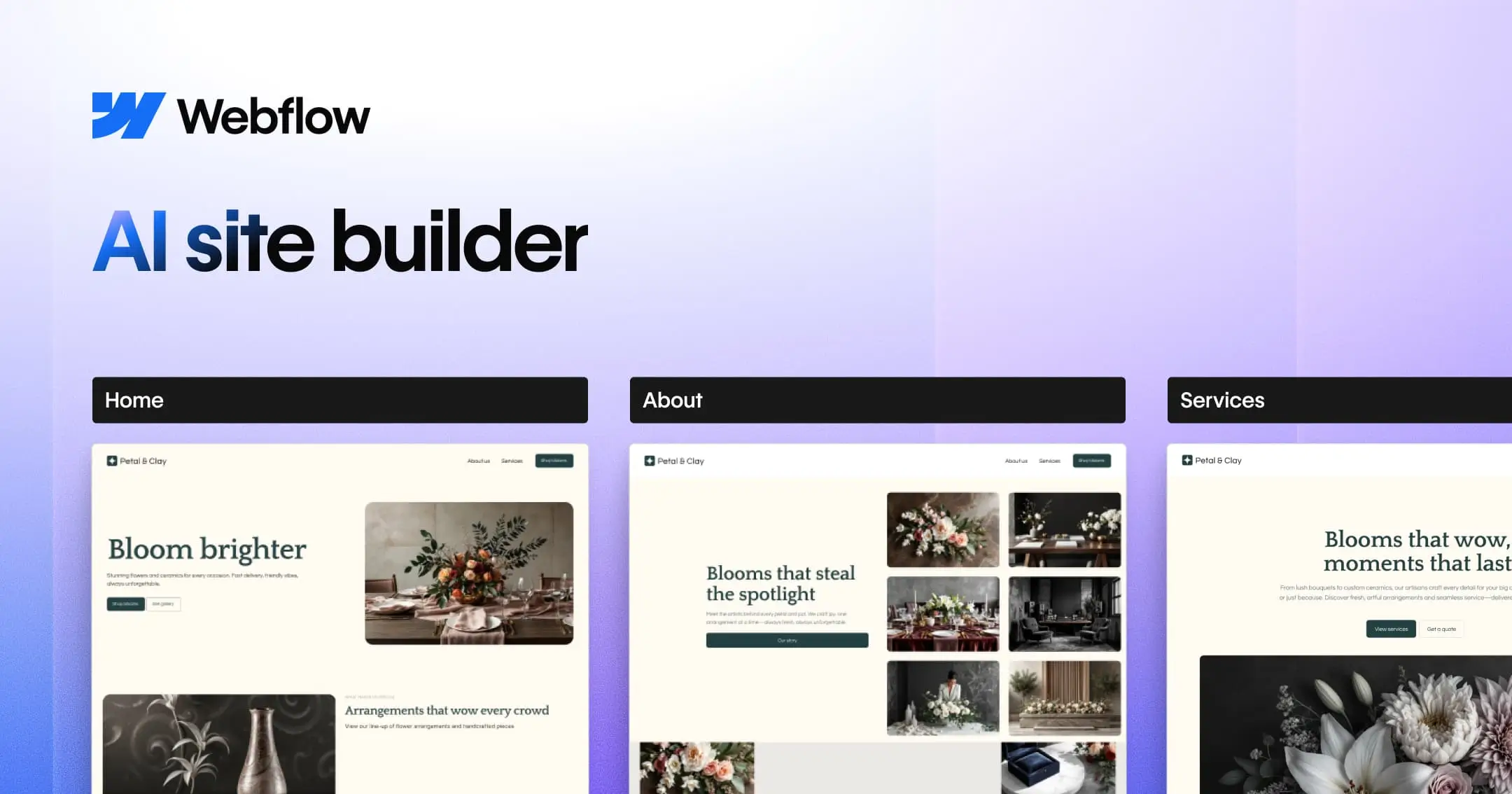 Webflow official AI site builder product image