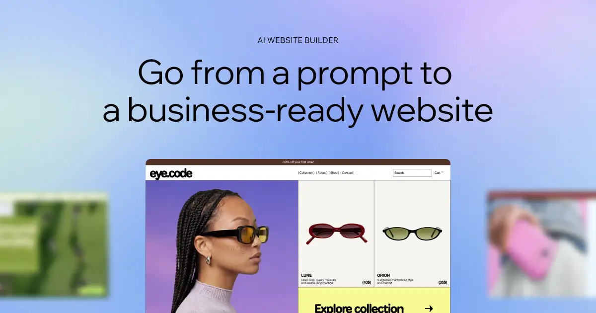 Wix official AI website builder promotional image