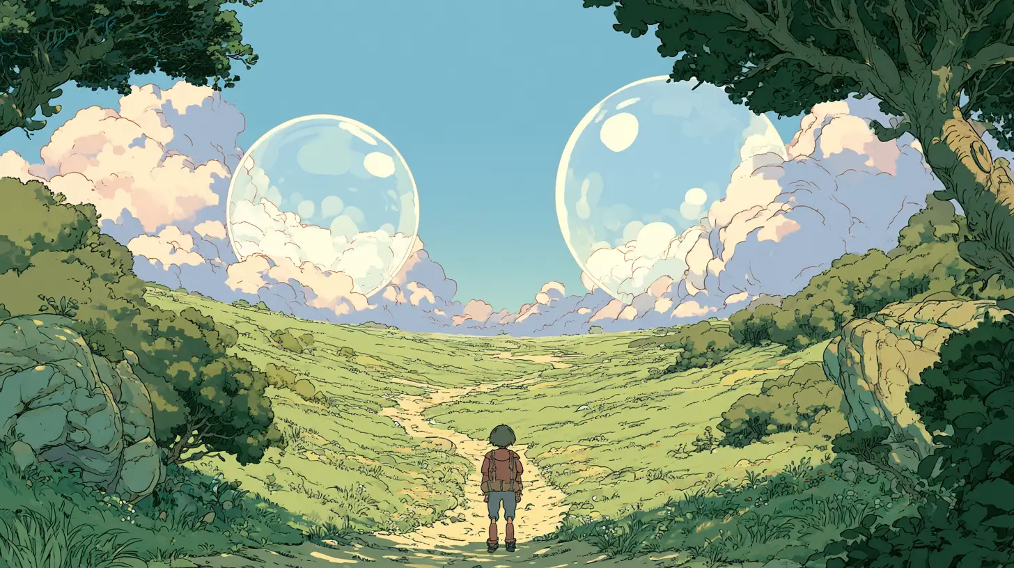 Illustration of an adventurer at a forking path under two glowing orbs, a metaphor for choosing between GPT-5.6 Sol and Claude Fable 5