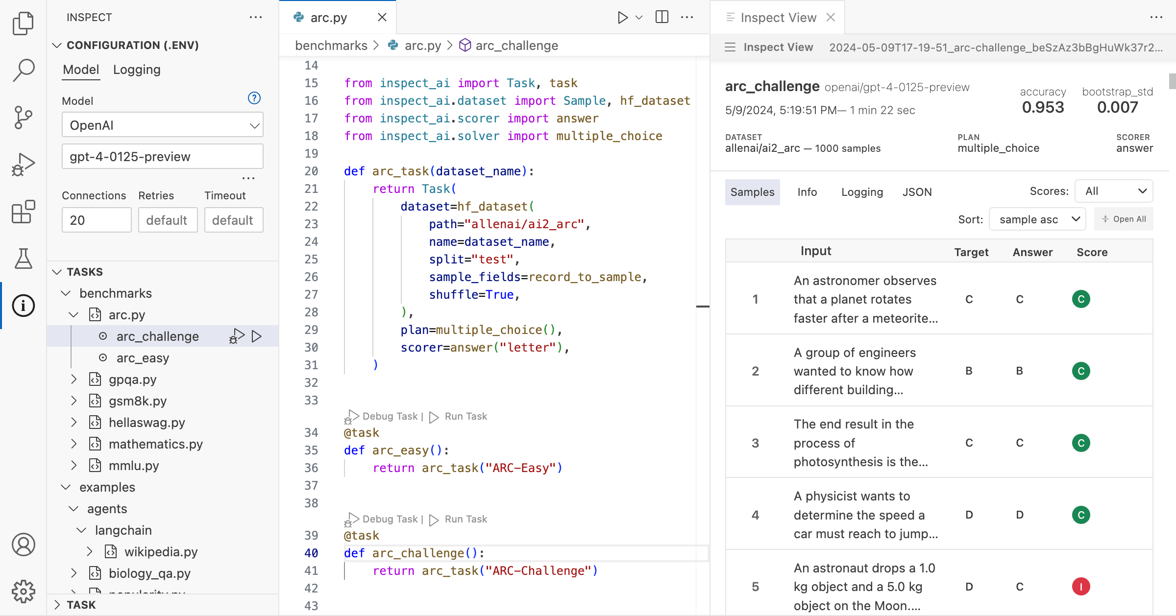Inspect AI framework for model and sandboxed agent evaluation