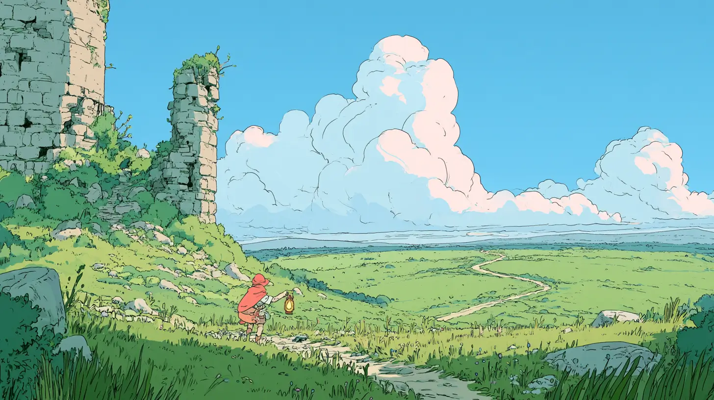 Illustrated adventurer carrying a lantern away from a crumbling stone tower toward a bright new path — a metaphor for migrating off OpenAI's deprecated Agent Builder