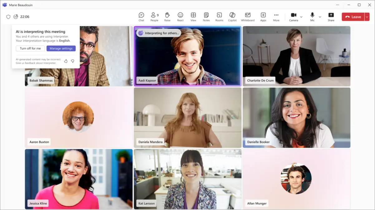 Microsoft Teams Interpreter among real-time AI translation tools