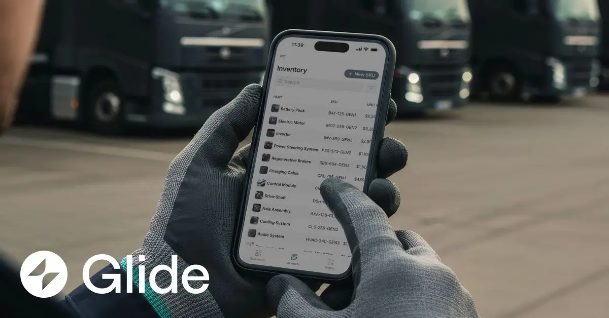Glide no-code platform turning spreadsheets into responsive AI-powered business apps