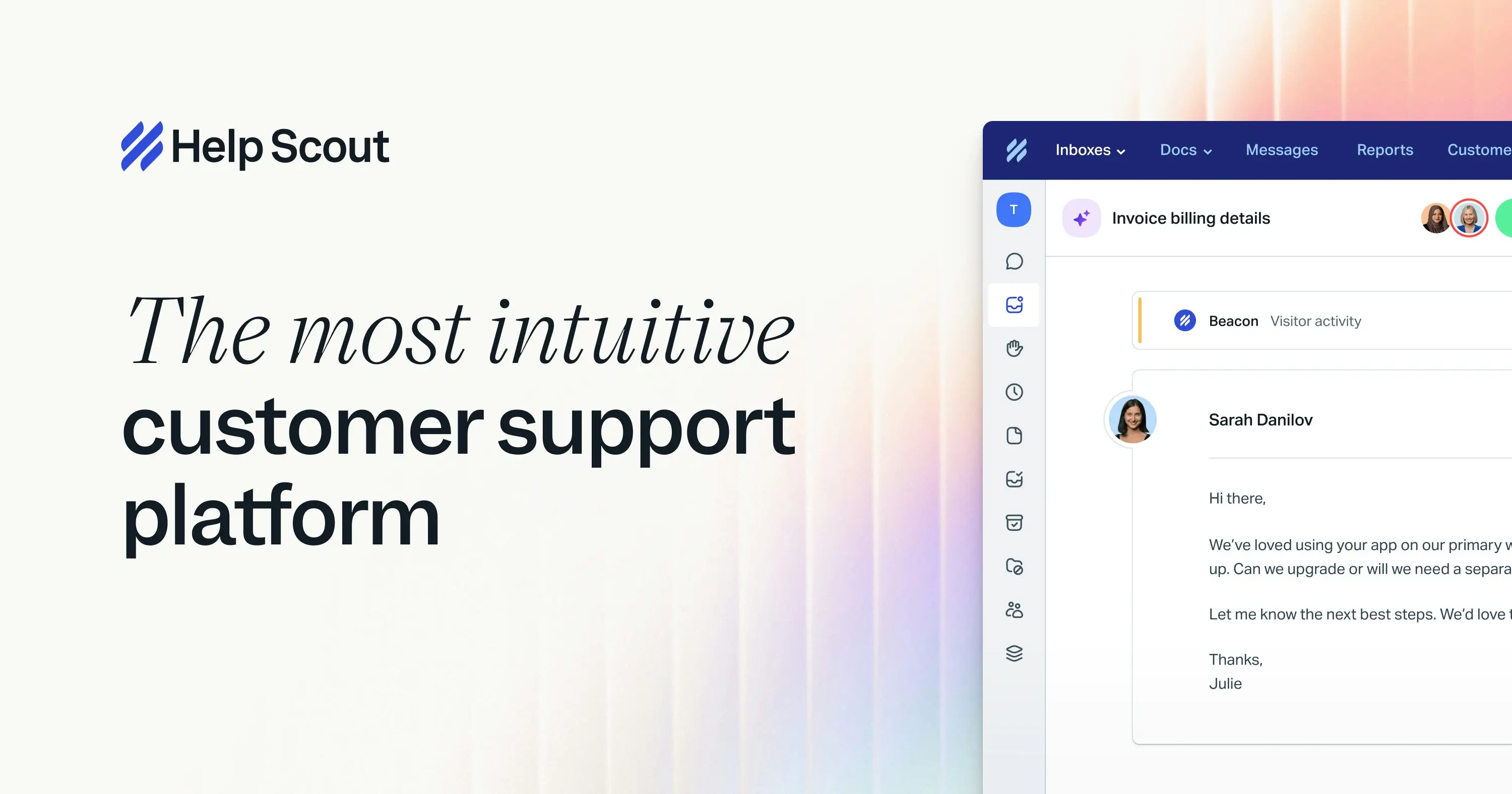 Help Scout AI-powered customer service platform with AI Answers feature