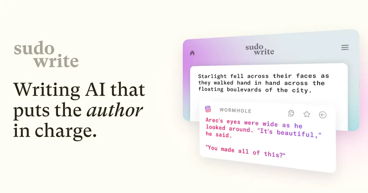 Sudowrite AI writing tool for fiction with Story Bible tracking characters and plot across a novel