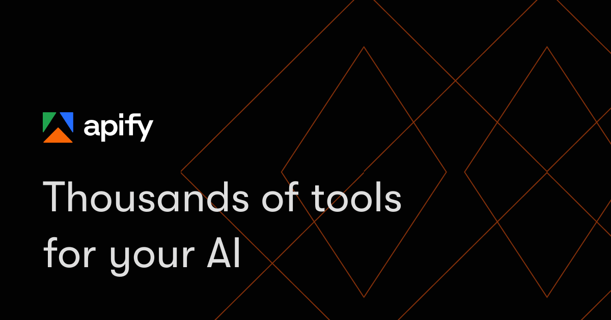 Apify marketplace of prebuilt web scraping actors and tools for AI