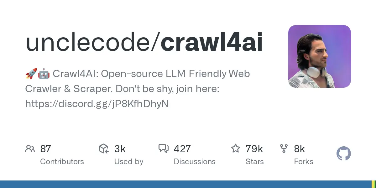 Crawl4AI open source LLM-friendly web crawler and scraper on GitHub