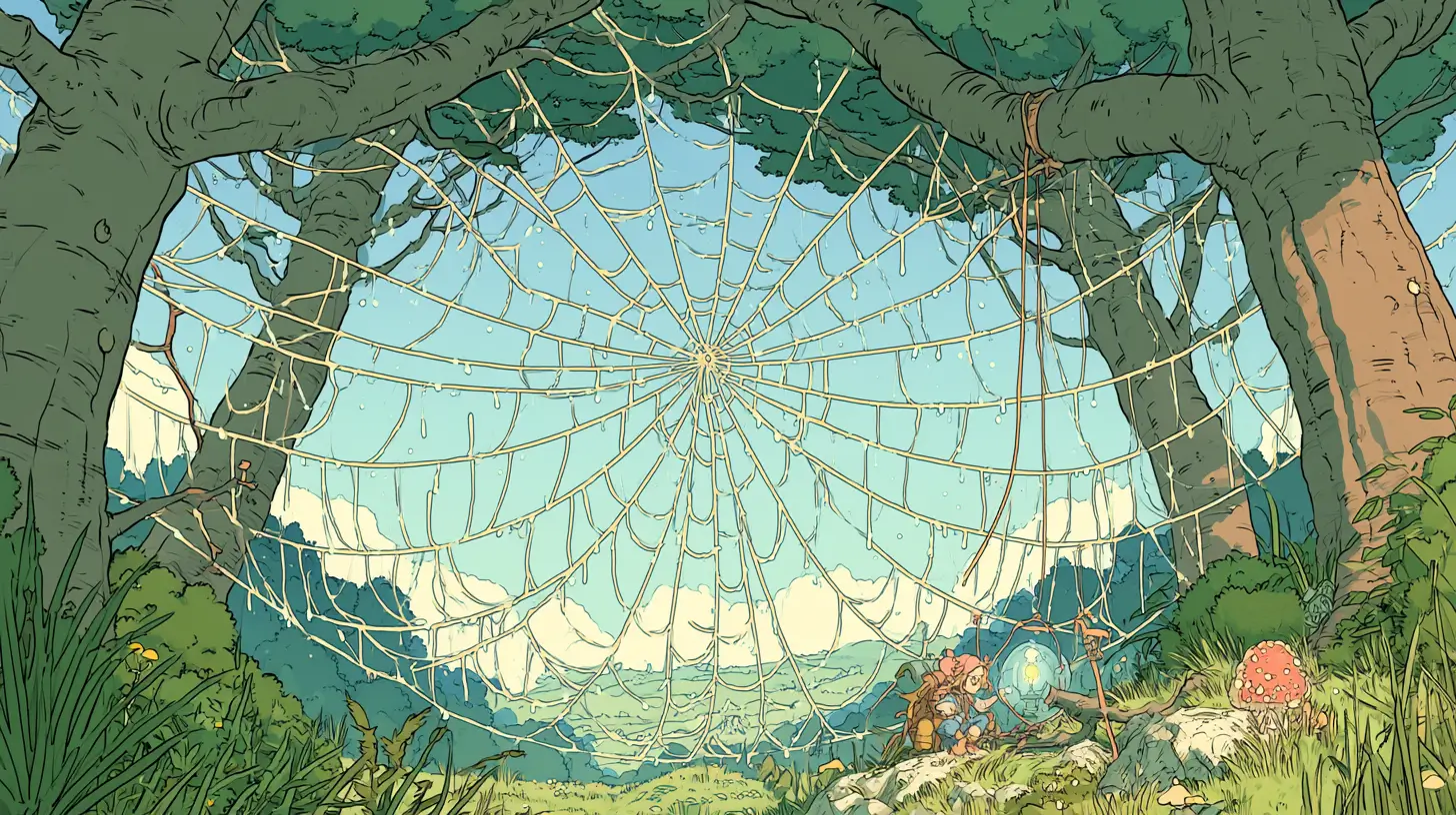 Illustration of an adventurer harvesting glowing data droplets from a giant web, representing web scraping tools in 2026