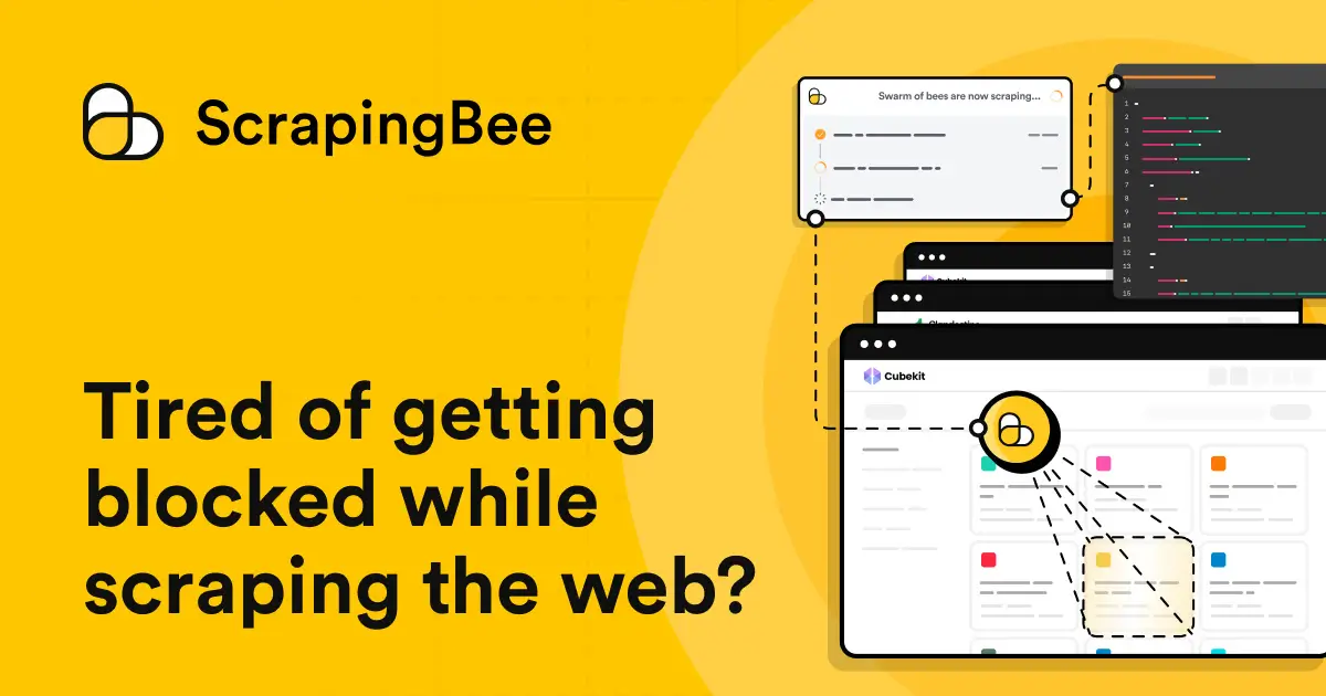 ScrapingBee web scraping API that handles proxies, browsers and CAPTCHAs