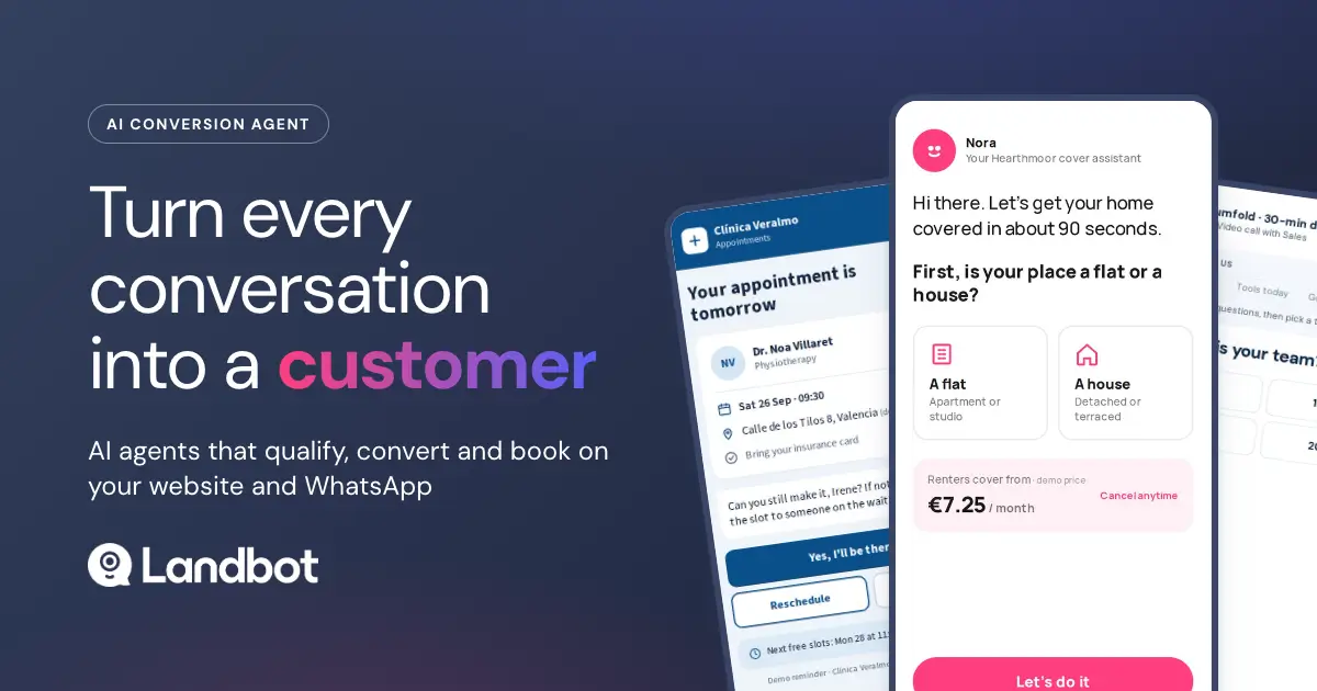 Official Landbot preview for conversational lead generation