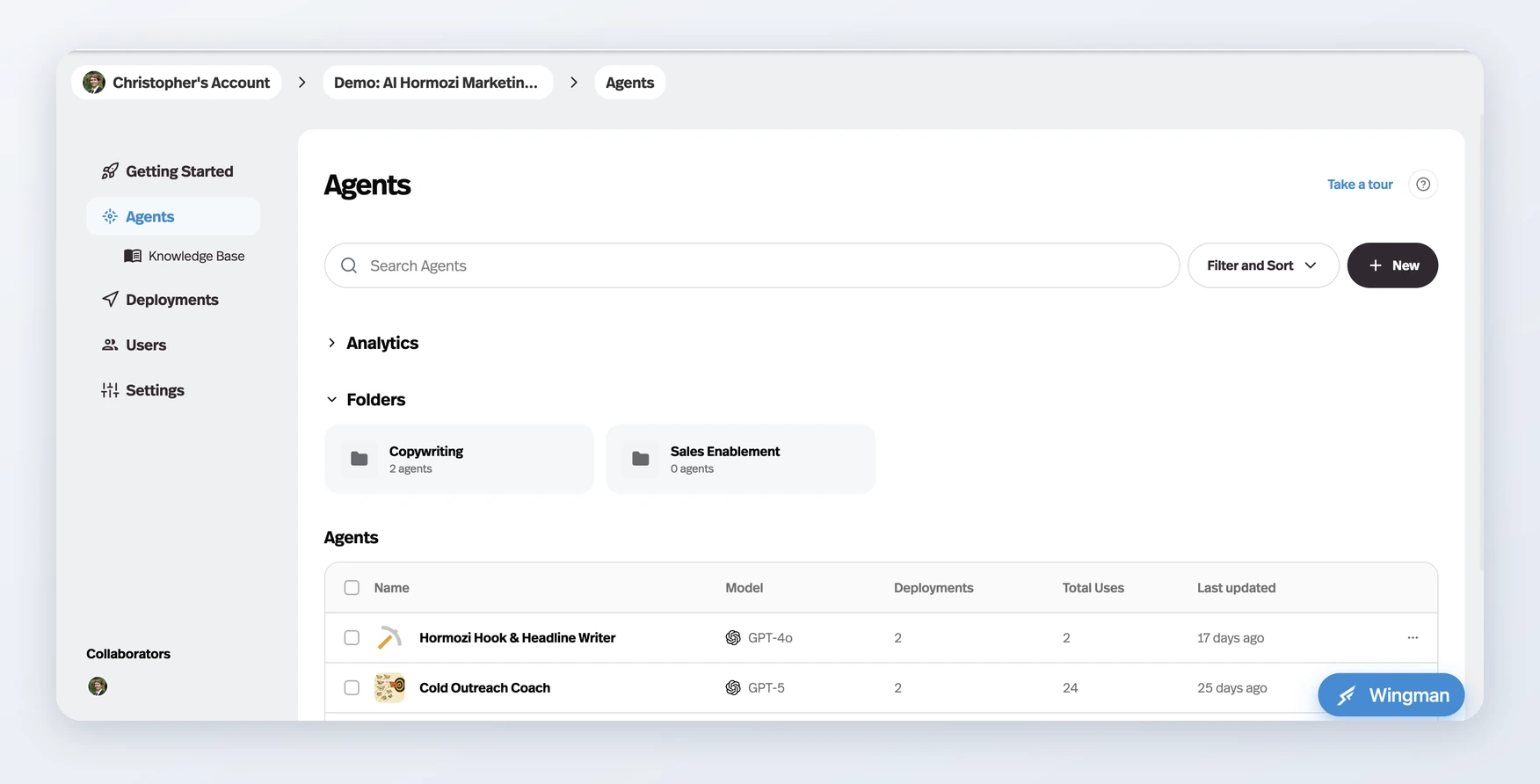 Folders for agents and knowledge