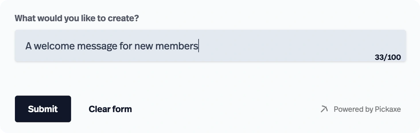 Clear Form button