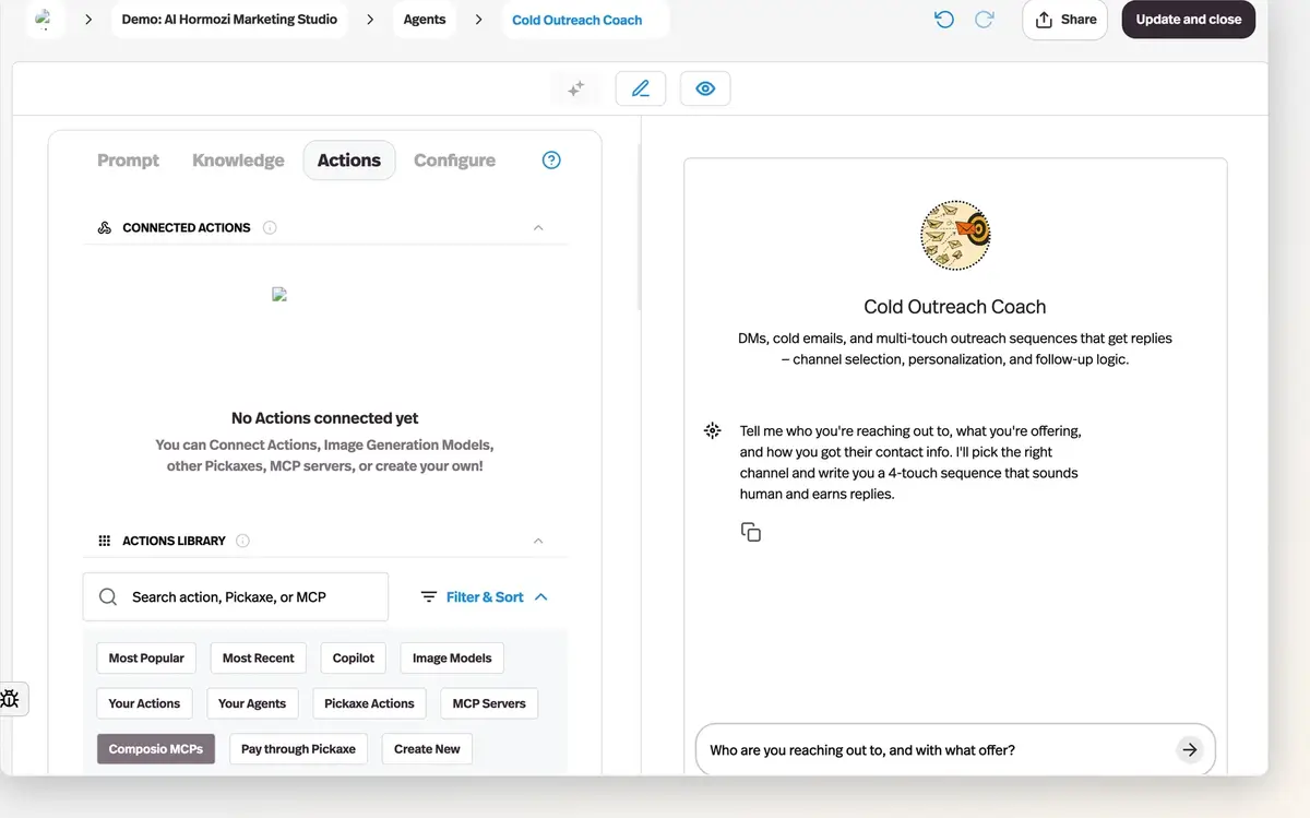 Composio-powered Actions