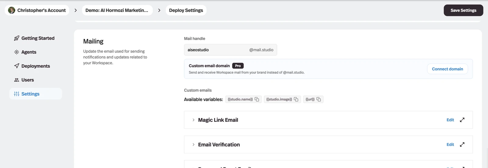 Send Workspace mail from your own domain