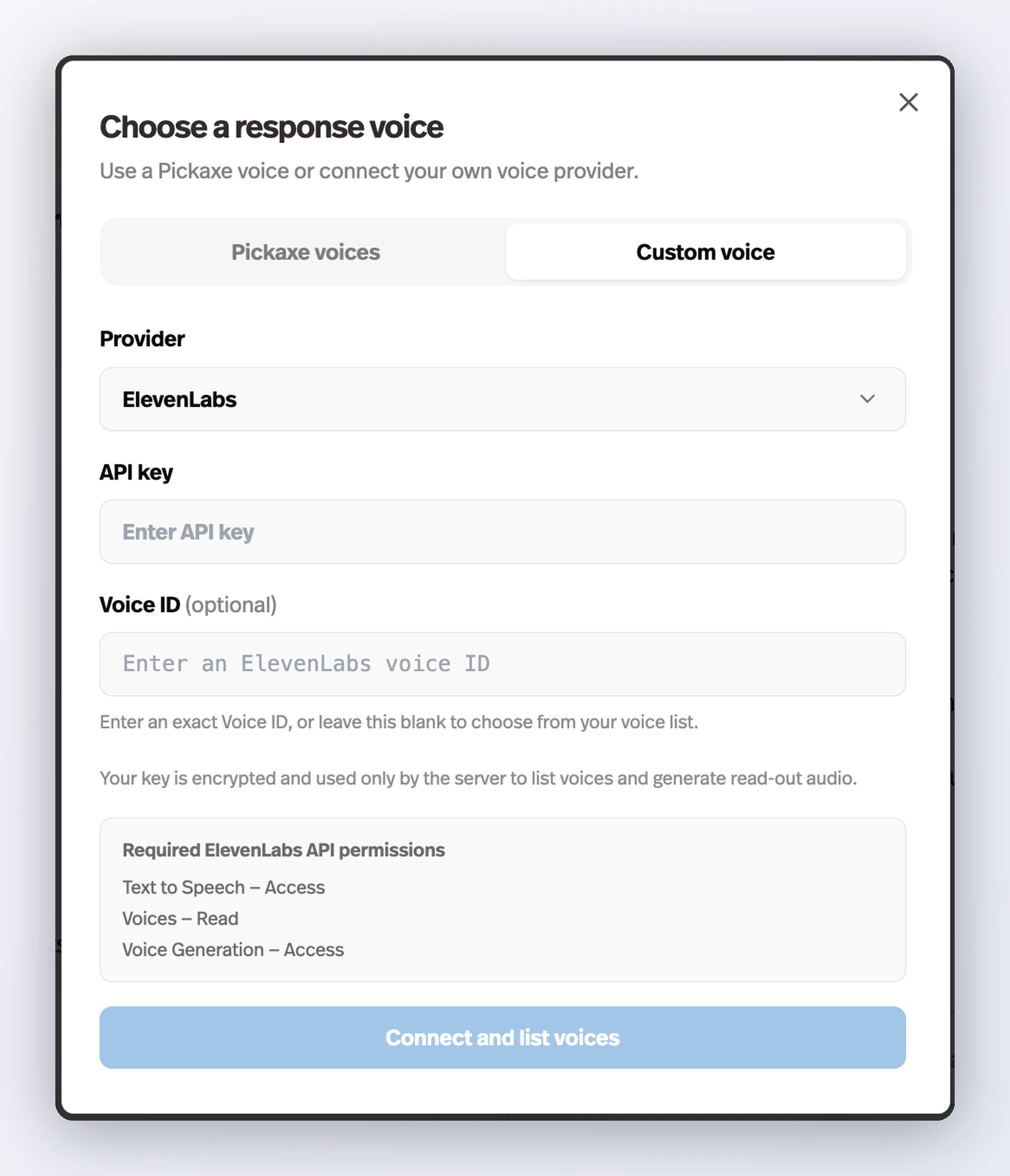 Bring your own read-out voice