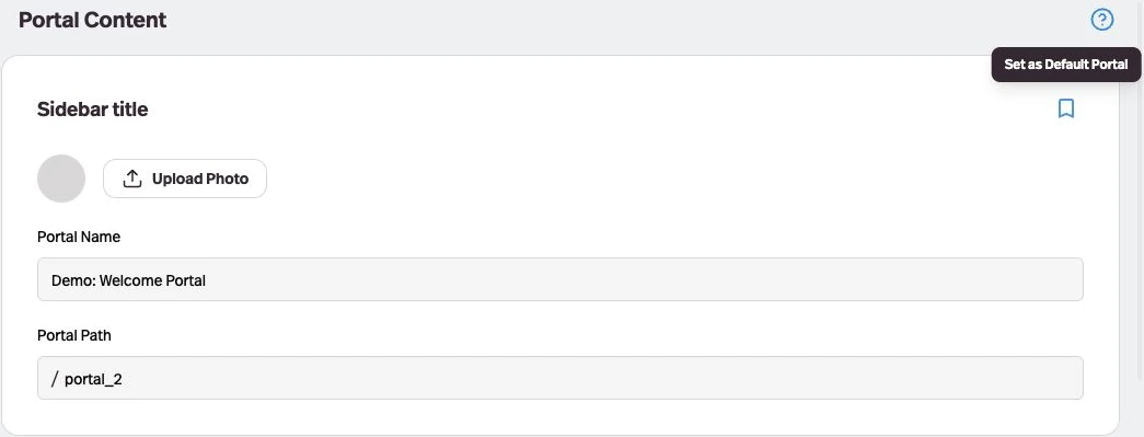 Choose a default Portal for any access type