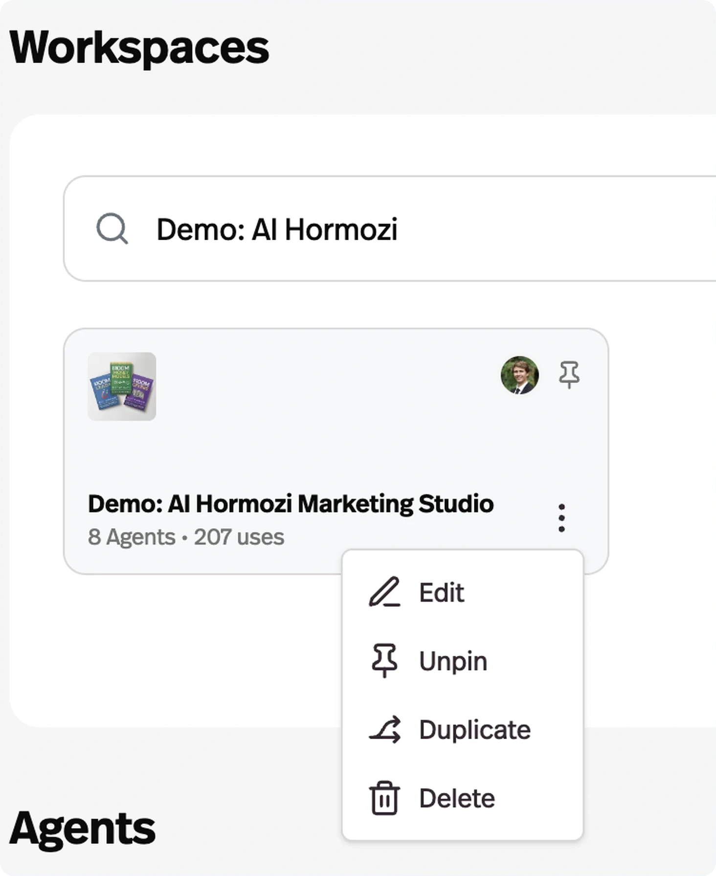 Duplicate a workspace