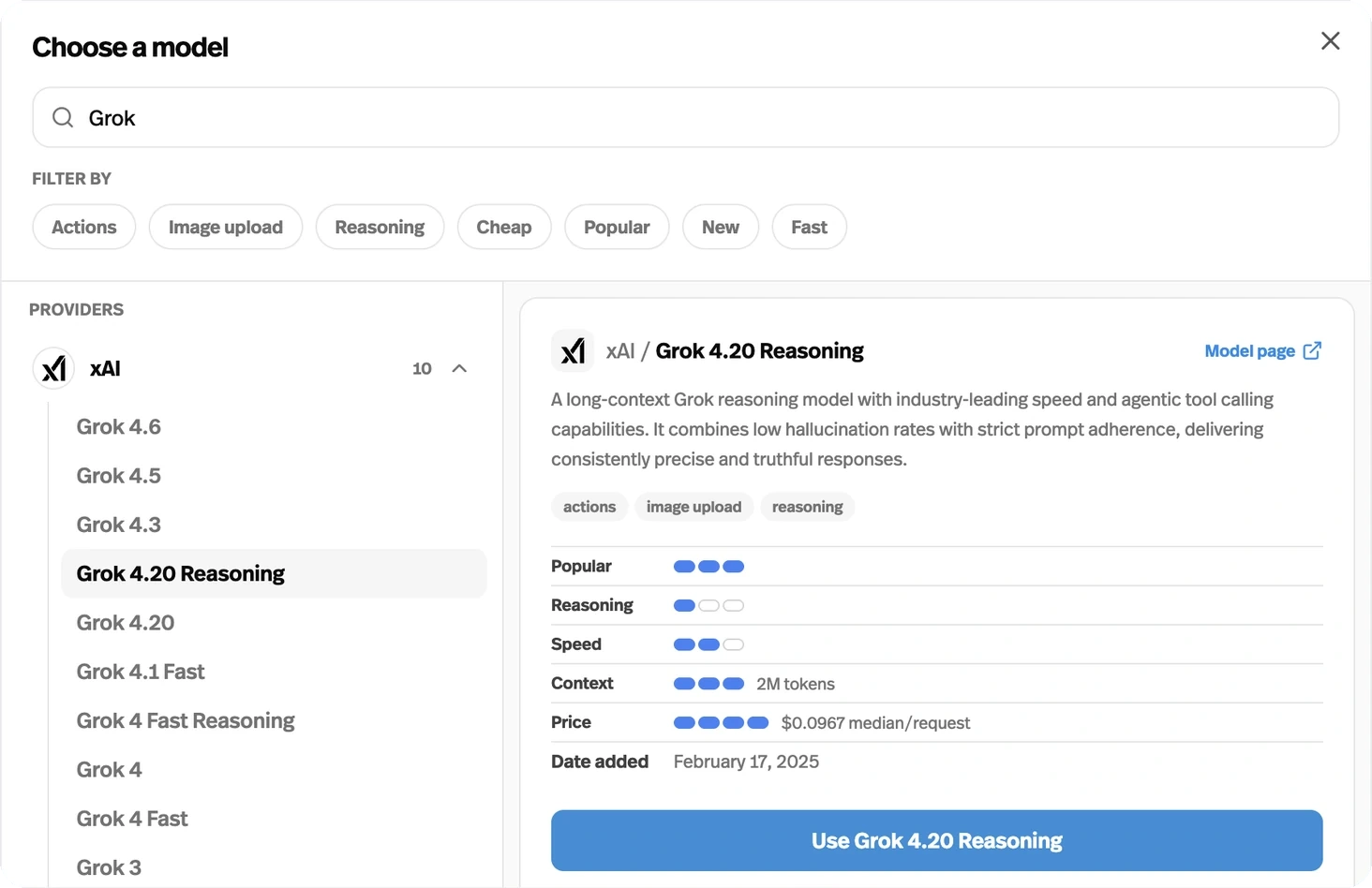 Grok 4.20 Reasoning