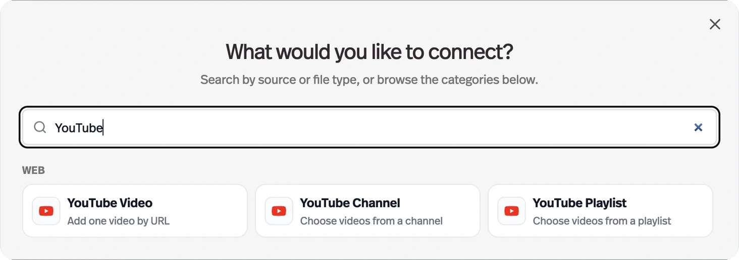 Find a knowledge source by name or file type