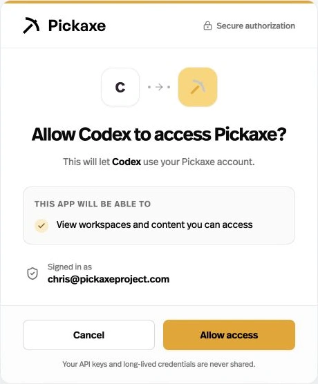 Connect an MCP client by signing in