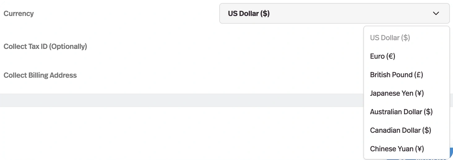 Sell in your customer's currency
