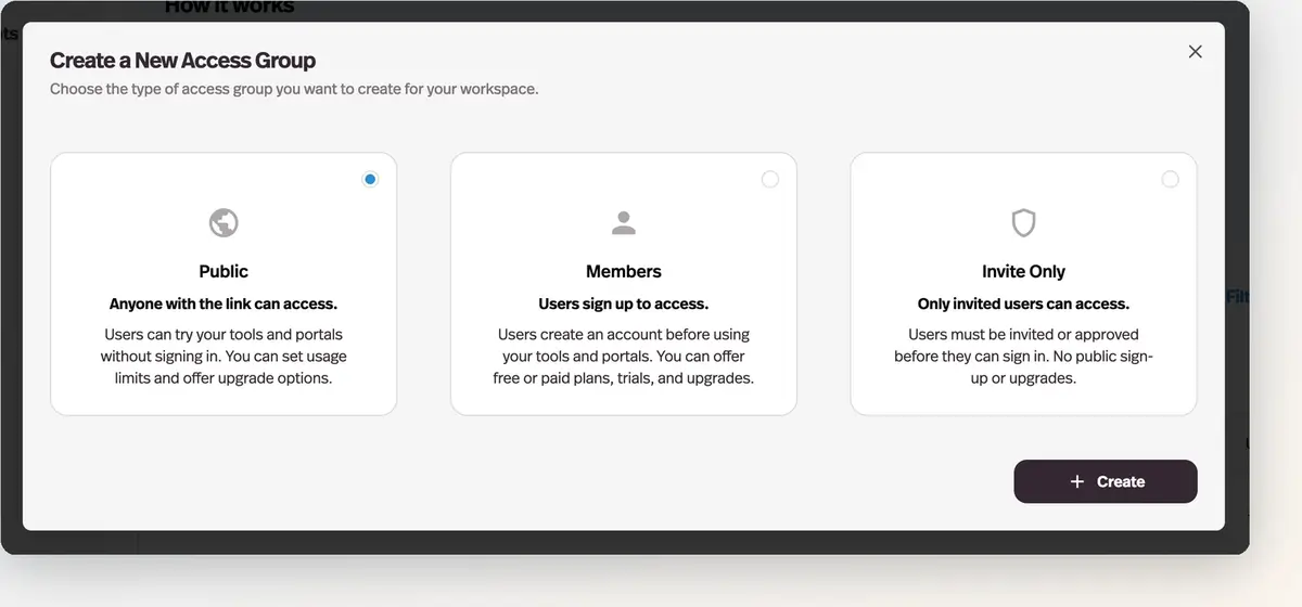 Invite-only access groups