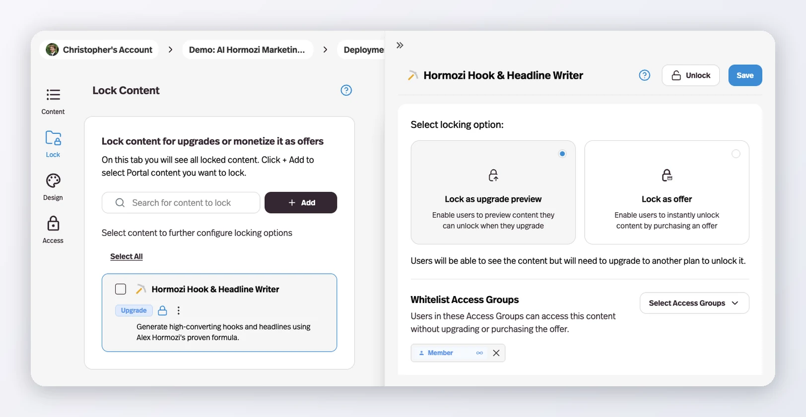 Let an access group past the paywall