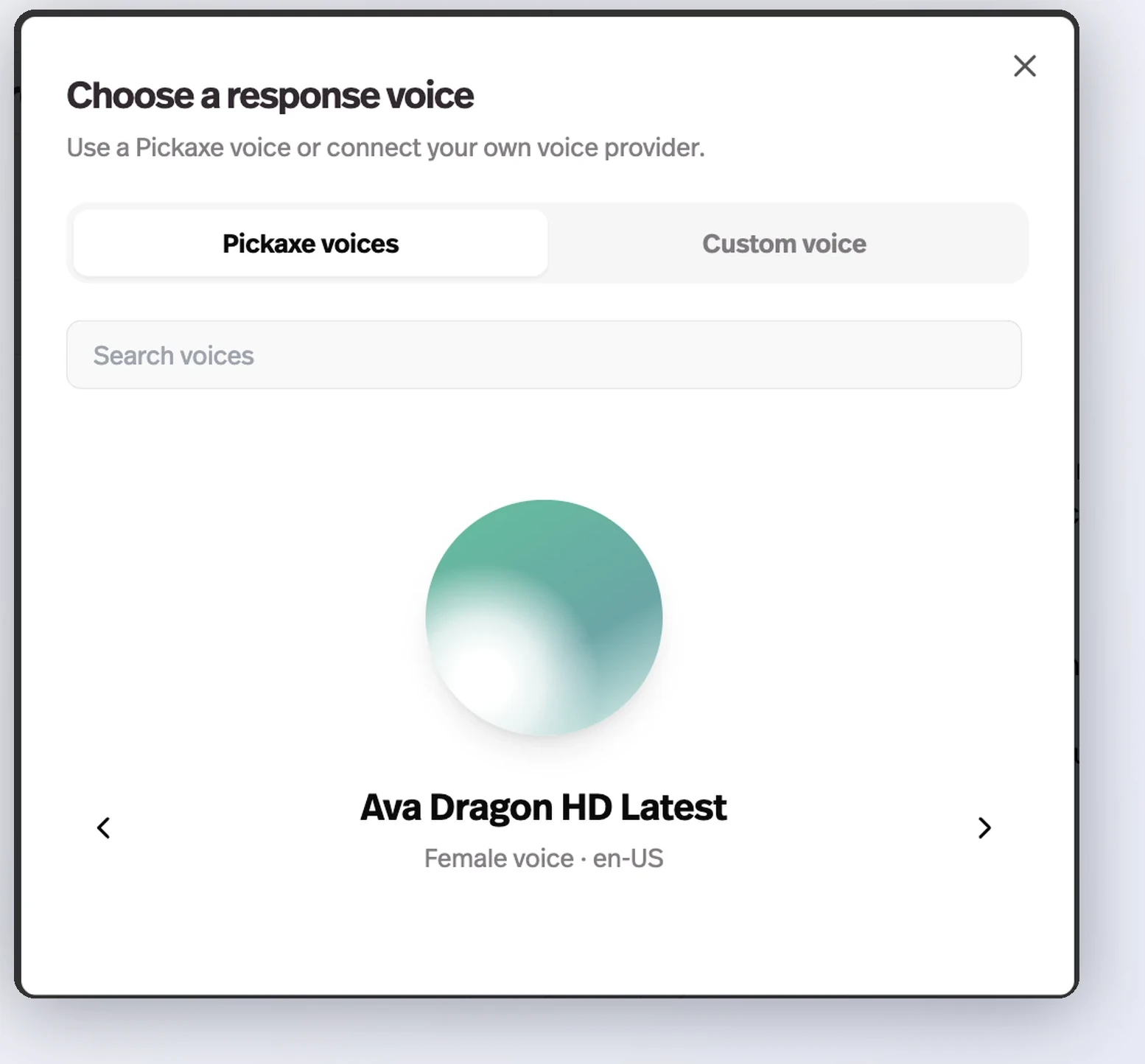 Pick the voice your agent speaks in