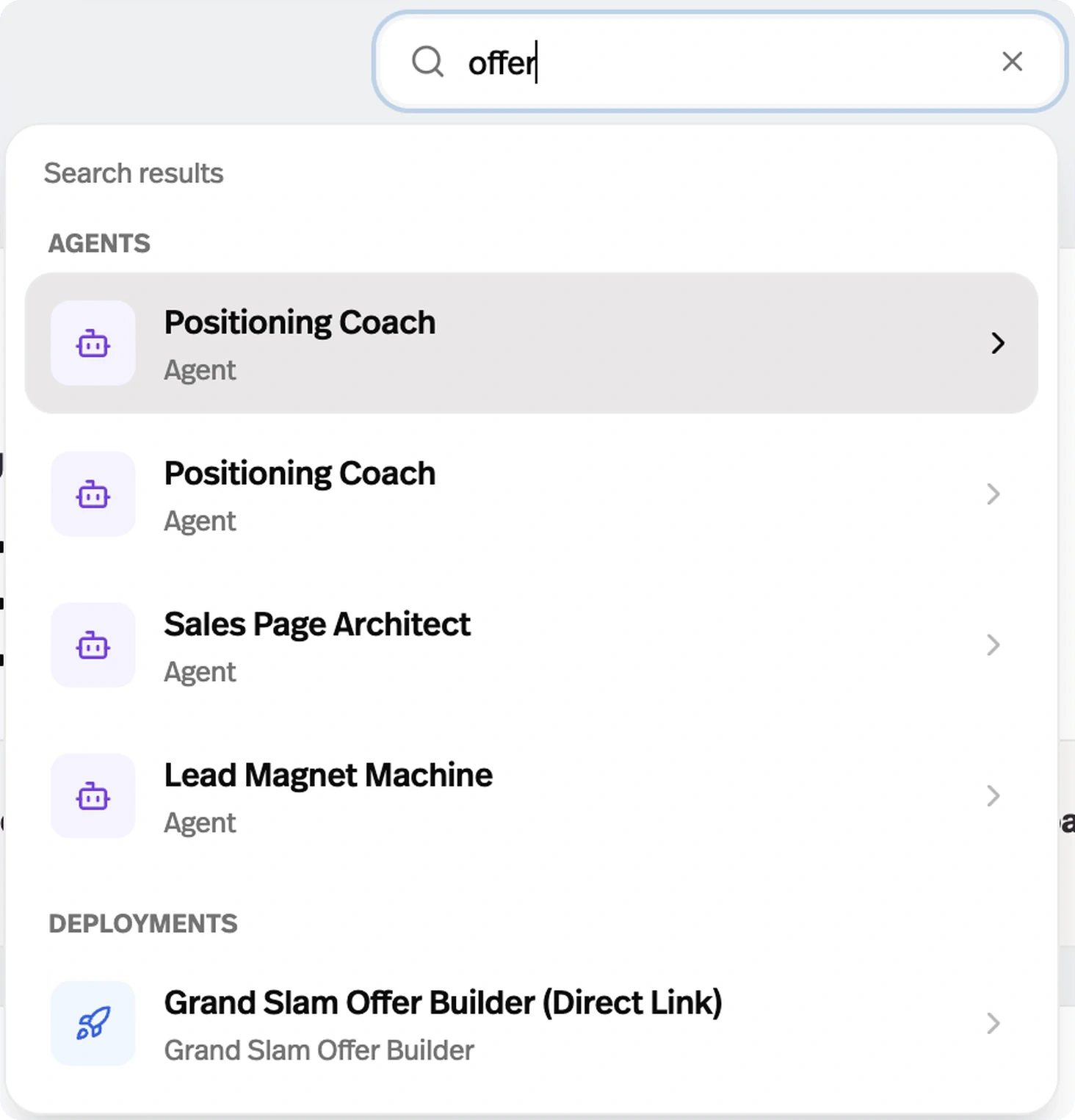 Search across your workspace