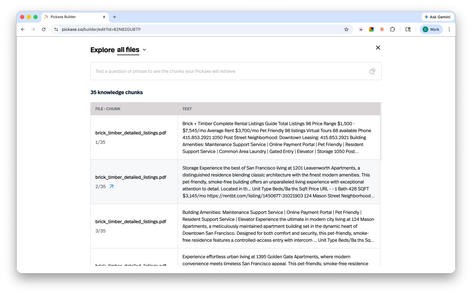 Explore Knowledge Chunks
