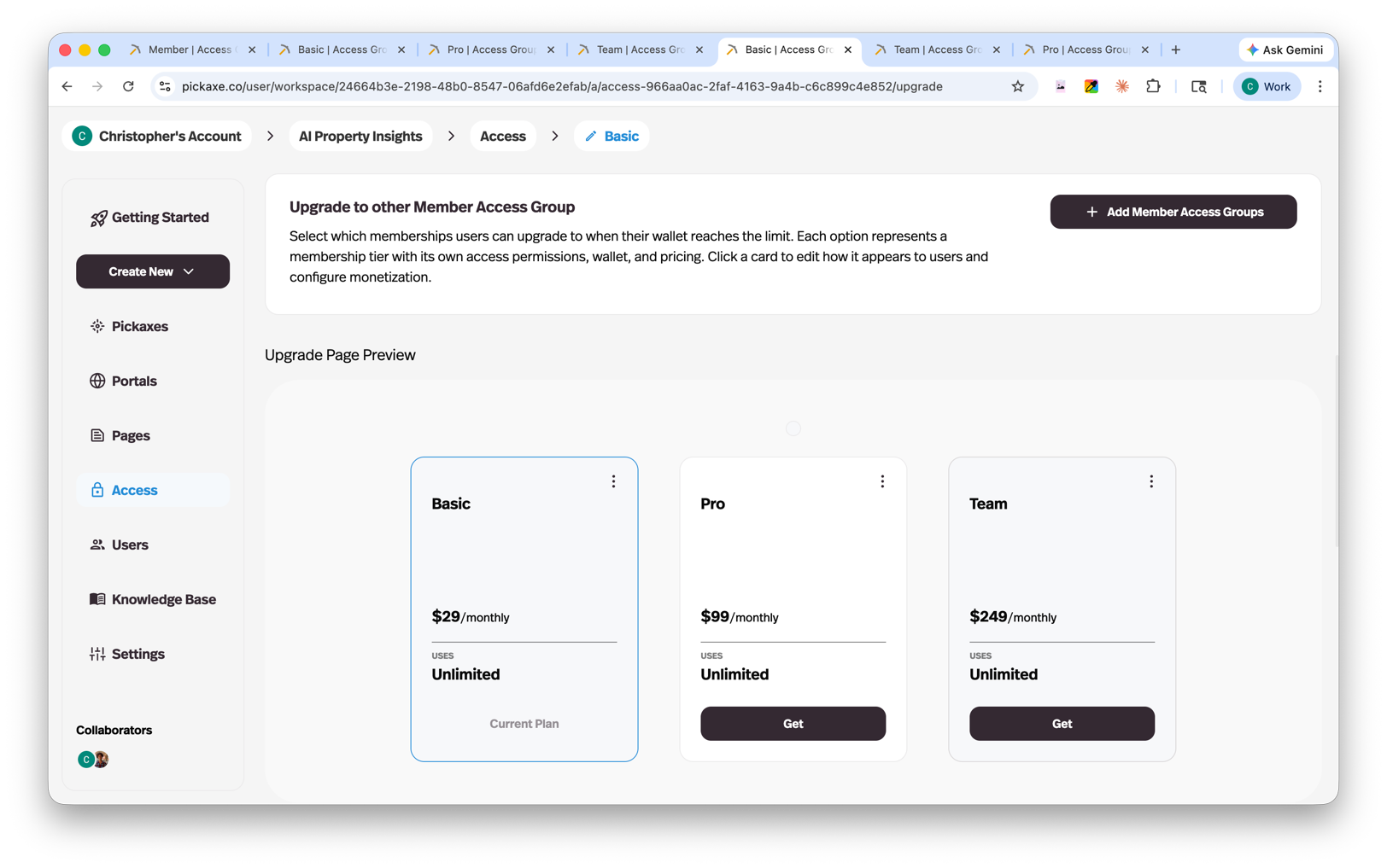 Member Access Group Upgrade Path