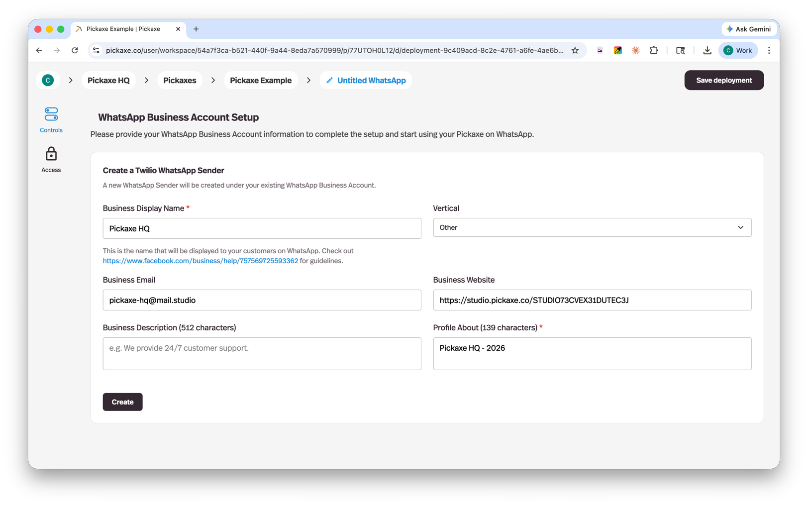 WhatsApp Deployment Setup